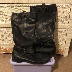 Aerosoles black real leather riding boots 9.5